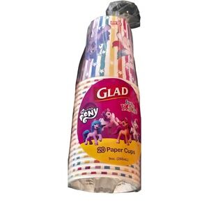 Glad My Little Pony Paper Cups 20 Count‎ 9oz Kids Birthday Party Supplies